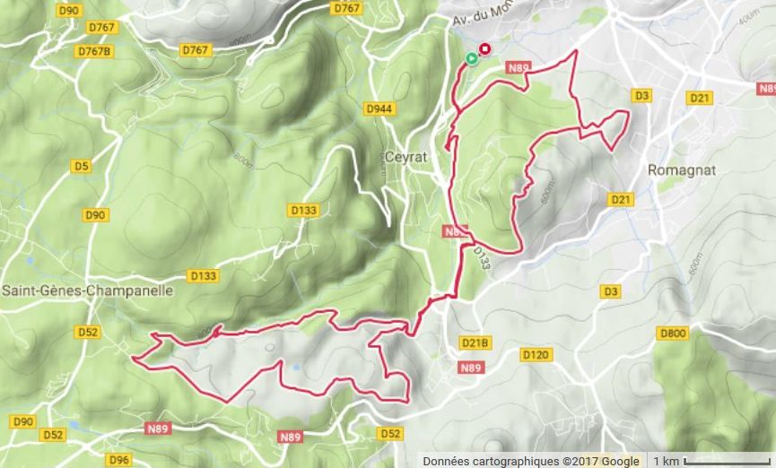 trace GPS Steeve Leureau 25 km