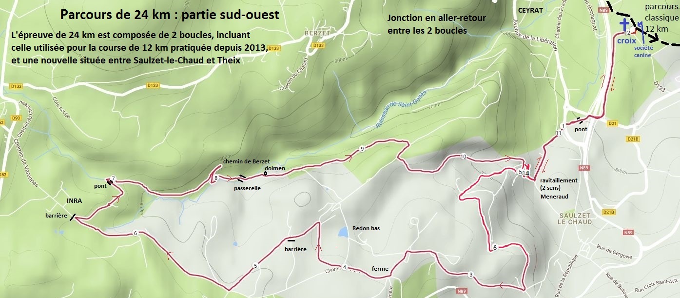 trace GPS boucle Saulzet-Theix 25 km