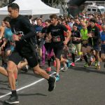 départ de la course de 11,3 km - avec Bernard Bouard