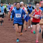 Brigitte Cante au départ de la course des féminines + cadets  masculins