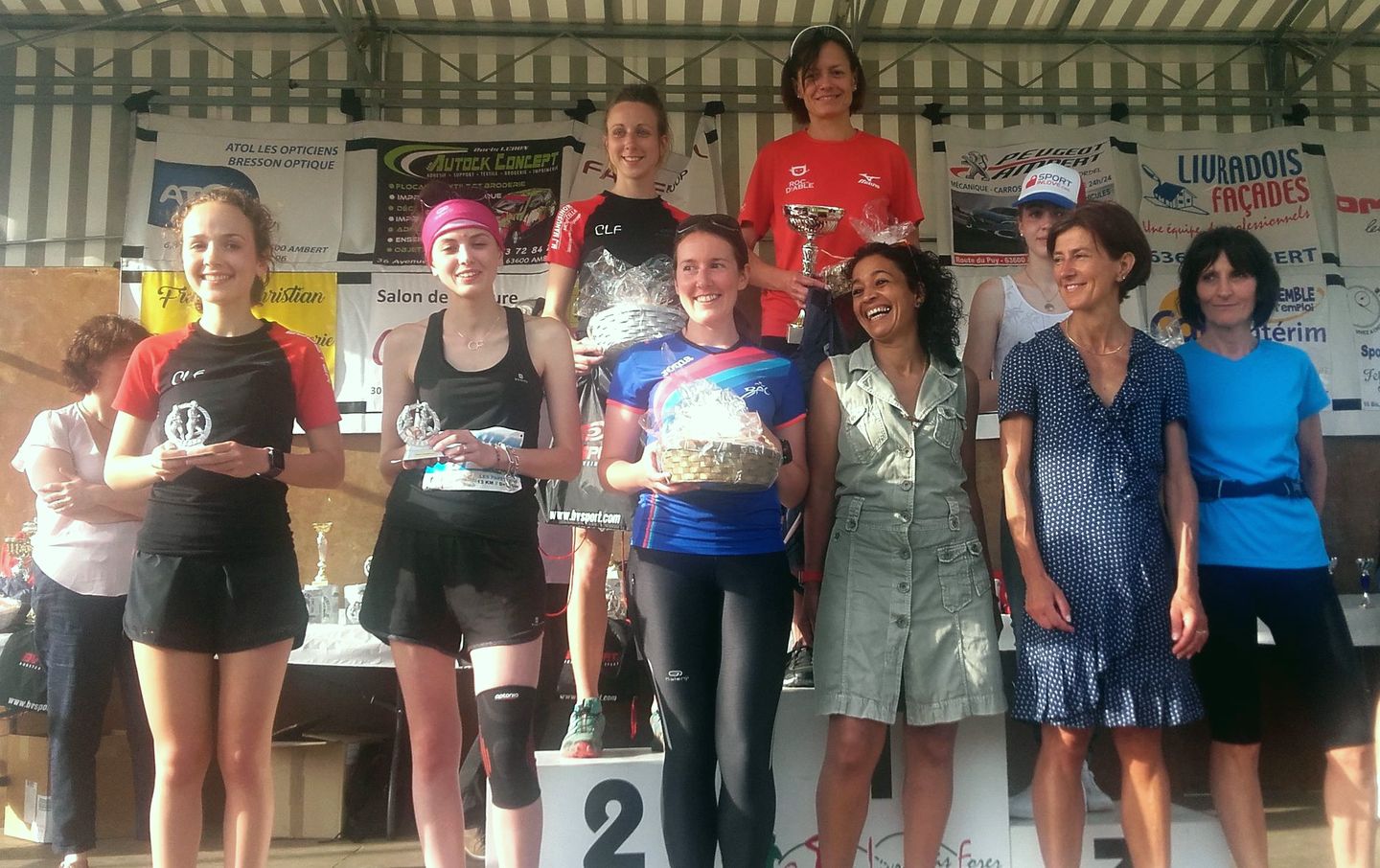 podium féminin des 13 km : Cyrielle Schmitt, Brigitte Cante, Linda Pinon