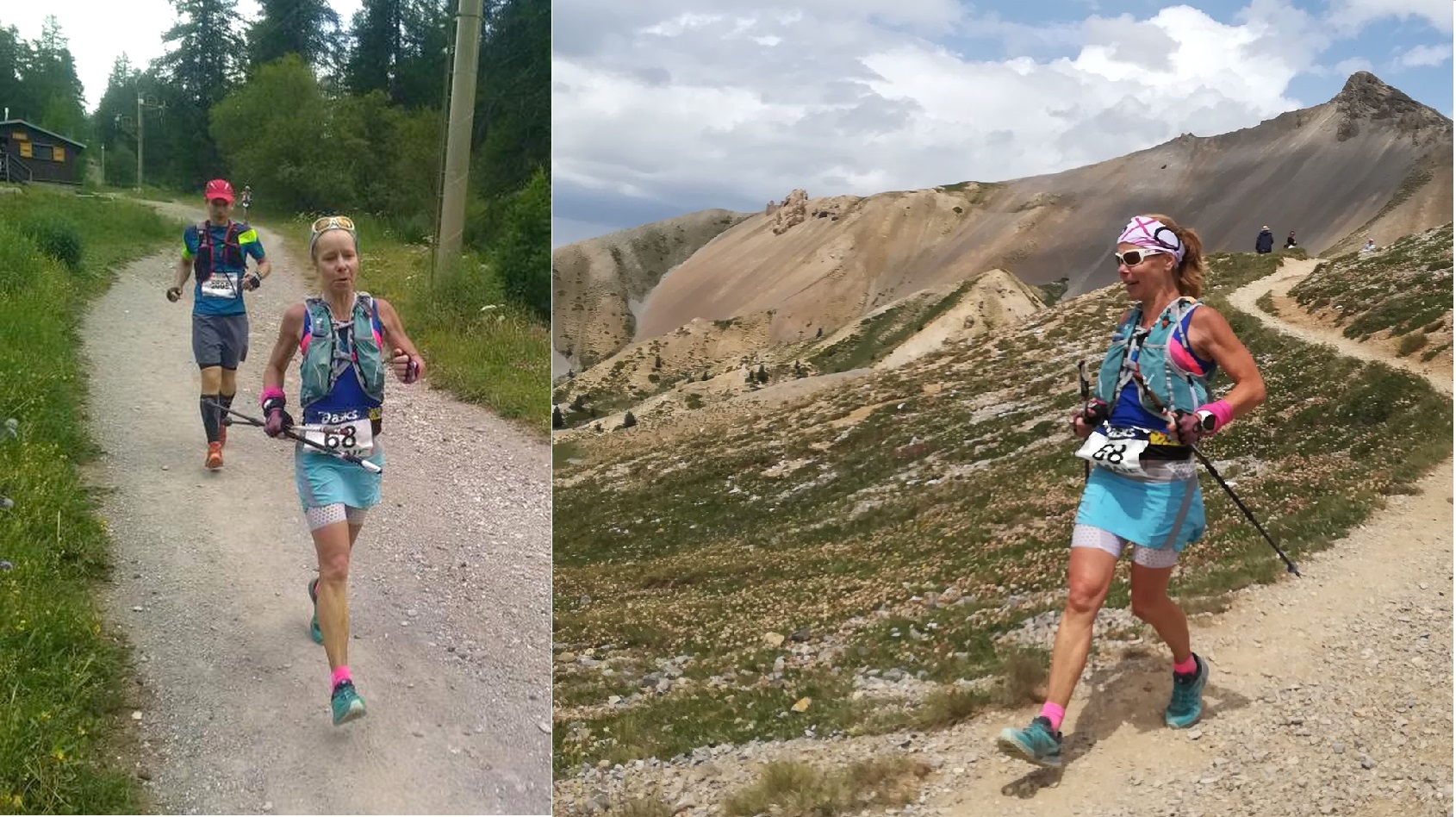 Florence Beynel, à l'arrivée vice-championne de France de trail long en catégorie masters 2