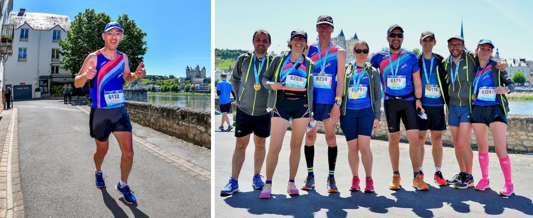 François sur l'ile d'Offard - 8 des 12 marathoniens sous les 4 h : Olivier G, Claire, Régis, Cyrielle, Raphael, Cédric, Jean-Daniel, Patricia