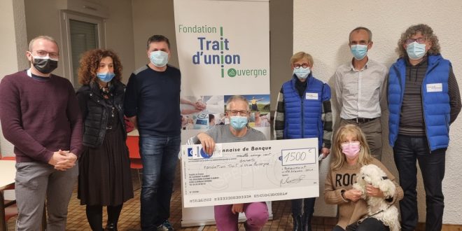 Remise de chèque à la Fondation Trait d’Union Auvergne