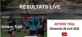 Résultats Artière trail en temps réel le 26 avril